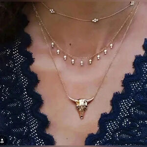 Metallic animals pattern decorative pro necklace sparkling rhinestone